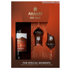 ARARAT ANI Brandy 7 years 700ml, 40% + 2 glasses 2
