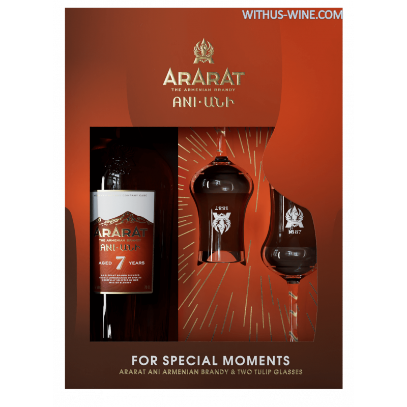 ARARAT ANI Brandy 7 jaar 700ml, 40% + 2 glazen
