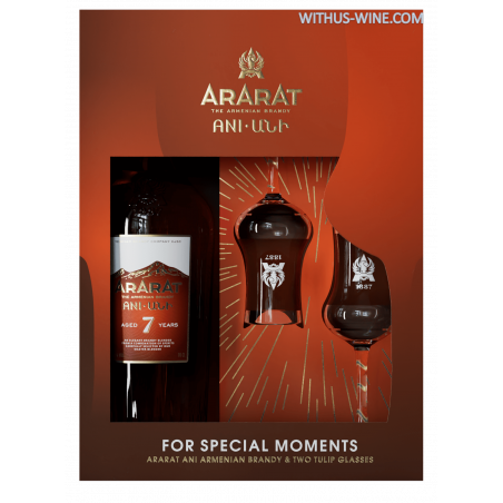 ARARAT ANI Brandy 7 jaar 700ml, 40% + 2 glazen