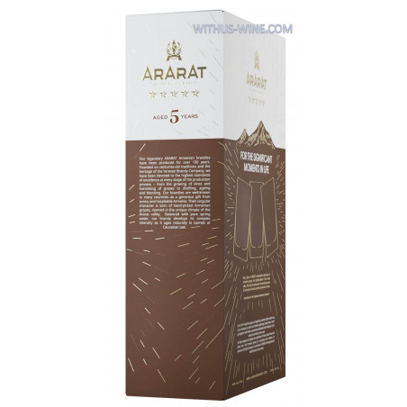 ARARAT Brandy 5 years 700ml, 40% + 3 glasses