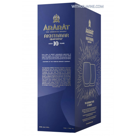 ARARAT AKHTAMAR Brandy 10 ans 700ml + 2 verres, 40% alc.