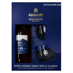 ARARAT AKHTAMAR Brandy 10 ans 700ml + 2 verres, 40% alc. 2