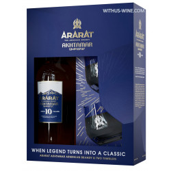 ARARAT AKHTAMAR Brandy 10 ans 700ml + 2 verres, 40% alc.