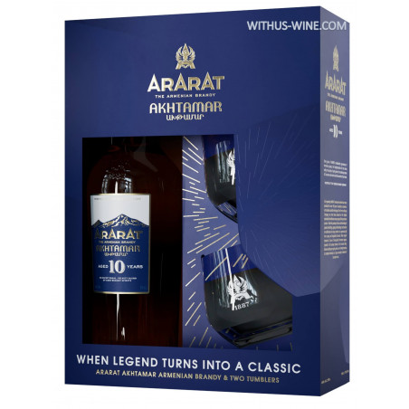 ARARAT AKHTAMAR Brandy 10 ans 700ml + 2 verres, 40% alc.